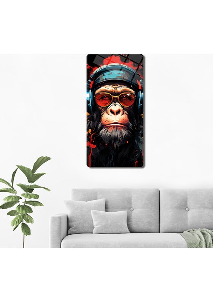 Cam Tablo | Modern Art Serisi | Monkey Art | 40CM x 80CM