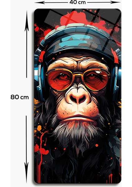 Cam Tablo | Modern Art Serisi | Monkey Art | 40CM x 80CM