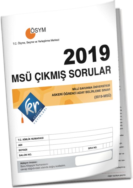 2019 MSÜ Çıkmış Sorular Tıpkı Basım Kitapçığı