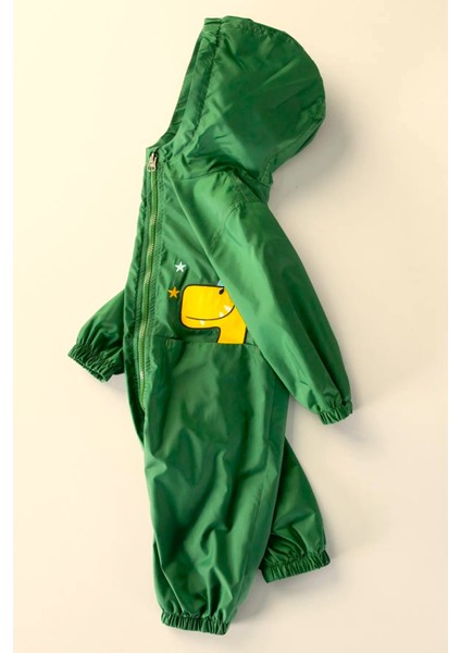 Yeni Sezon Sevimli Ejderha Figürlü Cepli Pamuk Astarlı Kapüşonlu Çocuk-Bebek Yağmurluk fiyatları