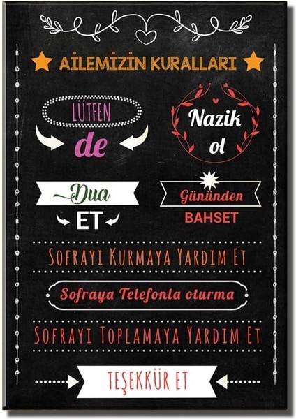 Ailemizin Kuralları Kanvas Tablo