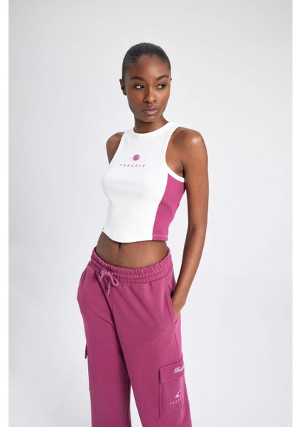 Fit NBA Phoenix Suns Crop Bisiklet Yaka Atlet C0042AX24SP