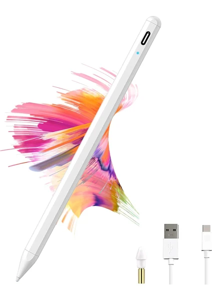 M.tk moveteck Apple Ipad Pro 12.9 Uyumlu Pencil Stylus Palm Rejection Eğim Özellikli Çizim Kalemi Yazı Not Avuç Red