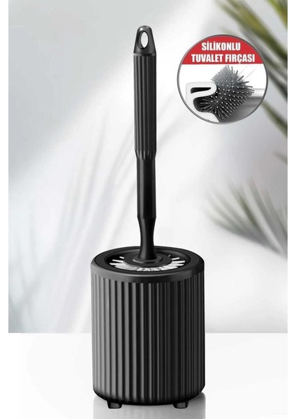 Yuvarlak Silikon Tuvalet Fırçalık, Klozet Banyo Pratik Silikon Wc Temizlik Fırçası Siyah fiyatları
