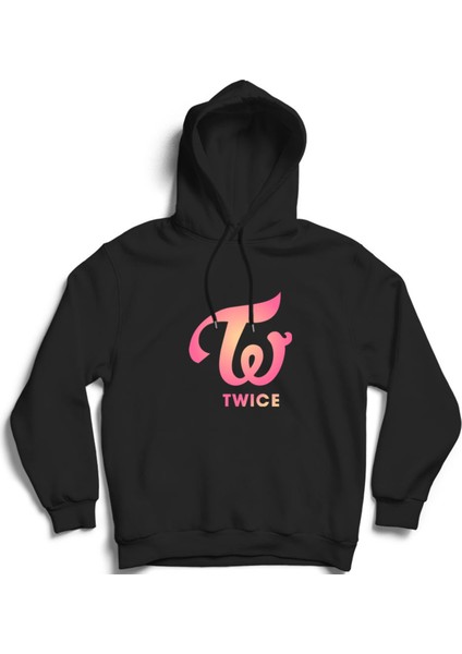 Twice, Pink Logo, K-Pop Müzik Grubu Kapüşonlu Sweatshirt Hoodie