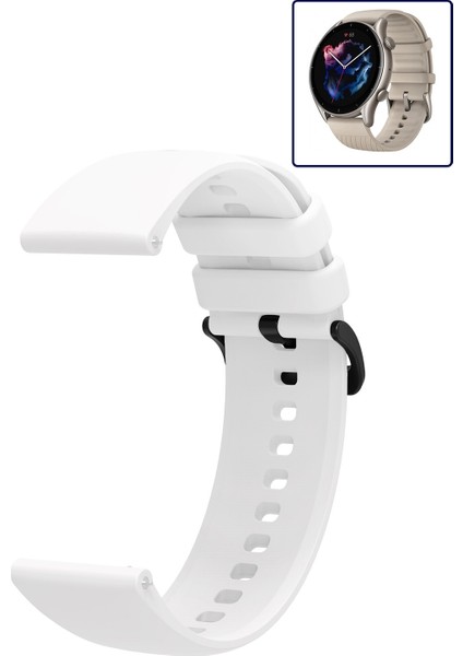 Amazfit Gtr3 ve Gtr3 Pro Uyumlu Kordon Yumuşak Dokulu Soft Renk Tokalı Silikon Kayış