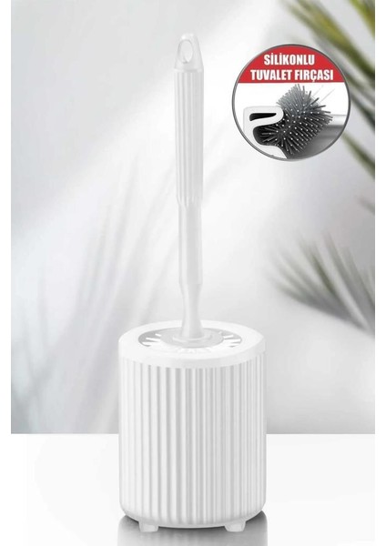 Yuvarlak Silikon Tuvalet Fırçalık, Klozet Banyo Pratik Silikon Wc Temizlik Fırçası Beyaz fiyatları
