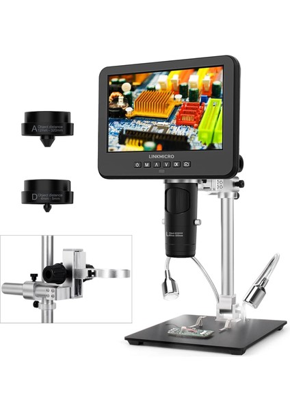 Lınkmıcro LM246MS 3 Lens 7 Inc HDMI Dijital Mikroskop 2000 x
