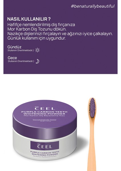 The Ceel Mor Aktif Karbon Diş Beyazlatma Seti (Mor Karbon Diş Macunu 75 gr+Mor Karbon Diş Tozu 50 gr)