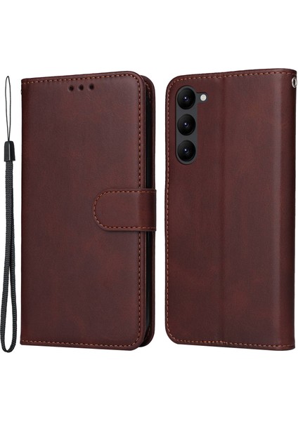 Samsung Galaxy S23 Için Cep Telefonu Kılıfı, Manyetik Toka Klasik Buzağı Dokusu Pu Deri Cüzdan Stand Kapağı Bilek Kayış Kahverengi (Yurt Dışından) fiyatları