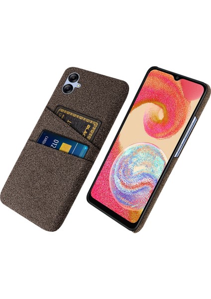 Samsung Galaxy A04 4g (164.4 x 76.3 x 9.1 Mm) Kumaş Doku Telefon Kasası Çift Kart Yuvaları Çarpma Geçirmez Pc Koruyucu Arka Kapak Kahverengi (Yurt Dışından)