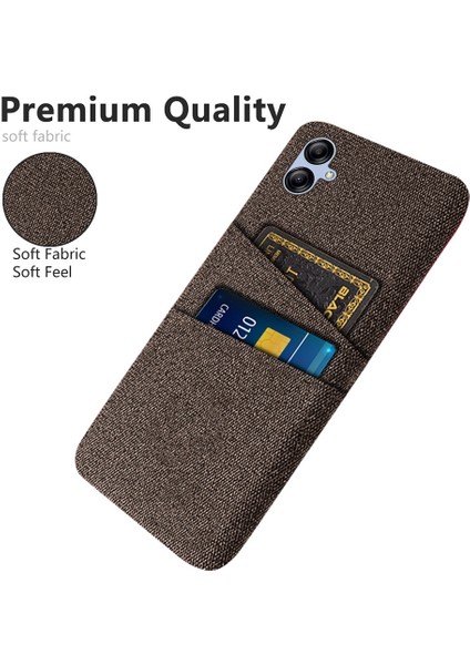 Samsung Galaxy A04 4g (164.4 x 76.3 x 9.1 Mm) Kumaş Doku Telefon Kasası Çift Kart Yuvaları Çarpma Geçirmez Pc Koruyucu Arka Kapak Kahverengi (Yurt Dışından)