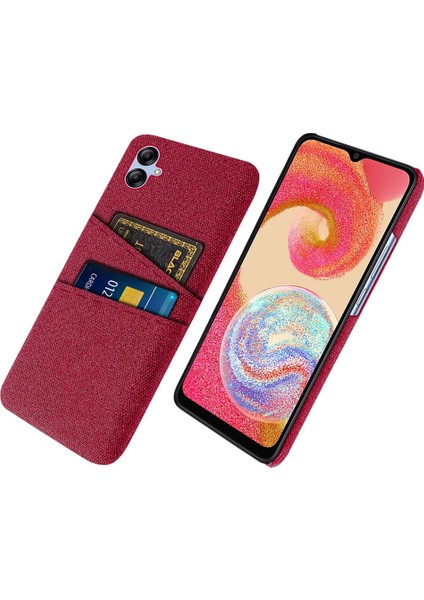 Samsung Galaxy A04 4g (164.4 x 76.3 x 9.1 Mm) Bez Dokusu Telefon Kasası Çift Kart Yuvaları Çarpma Geçirmez Pc Koruyucu Arka Kapak Kırmızısı (Yurt Dışından)