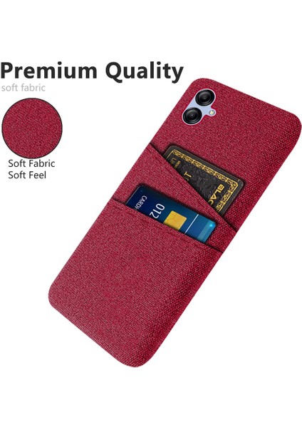 Samsung Galaxy A04 4g (164.4 x 76.3 x 9.1 Mm) Bez Dokusu Telefon Kasası Çift Kart Yuvaları Çarpma Geçirmez Pc Koruyucu Arka Kapak Kırmızısı (Yurt Dışından)