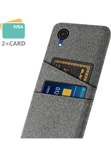Samsung Galaxy A23E Kumaş Doku Çift Kart Yuvaları Telefon Geri Dikkatli Kılıf Sabit Pc Bırak-Kötü Kapak Grey (Yurt Dışından) fiyatları