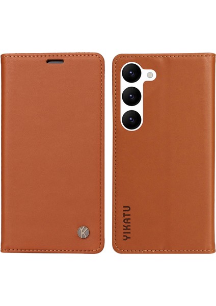 Samsung Galaxy S23+ Manyetik Otomatik Kapanış Pu Deri Deri Şok Geçirmez Cüzdan Kılıfı Katlanabilir Stand Koruyucu Kapak Kılıfı (Yurt Dışından)