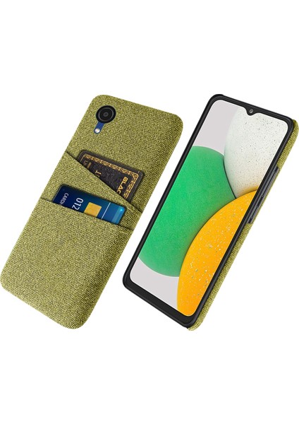 Samsung Galaxy A23E Kumaş Doku Çift Kart Yuvaları Telefon Geri Kılıf Sabit Pc Bırak-Kötü Kaplama Sarı (Yurt Dışından)