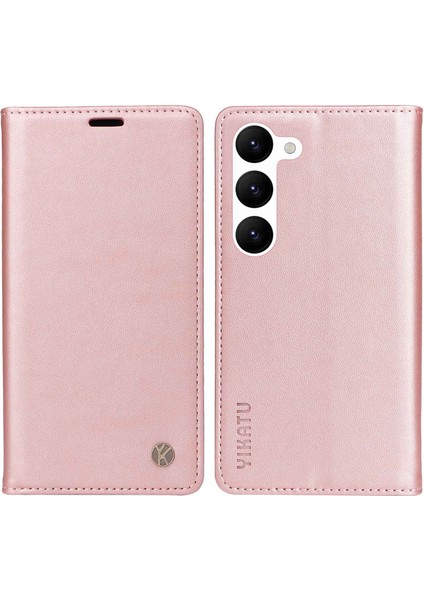 Samsung Galaxy S23+ Manyetik Otomatik Kapanış Pu Deri Deri Şok Geçirmez Cüzdan Kılıfı Katlanabilir Stand Koruyucu Kapak Golü Altın (Yurt Dışından)
