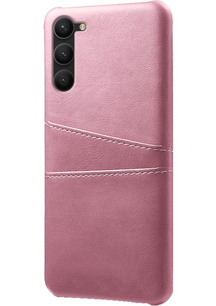 Samsung Galaxy S23 Için Çift Kart Yuvaları Pu Deri Kaplamalı Pc Kapağı Yumru Kanıtı Koruyucu Telefon Kılıfı Gold (Yurt Dışından)
