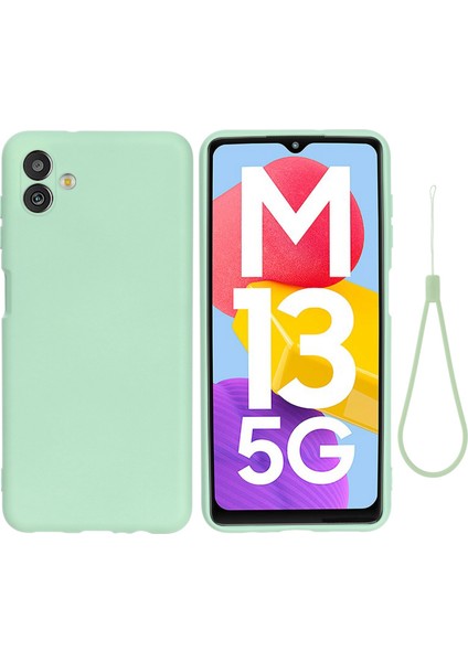 Samsung Galaxy M13 5g Için Cep Telefonu Kılıfı, Sıvı Silikon+Yumuşak Mikrofiber Astar Anti Dust Telefon Koruyucu Kapak Yeşil (Yurt Dışından)