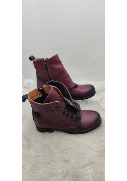 Çiğdem Gerçek Deri Bordo Kadın Bot (B2B) - Bordo - 40 - ST01188-BORDO-40