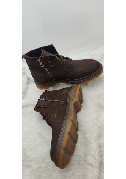 Acı Kahve Gerçek Nubuk Deri Yanı Fermuarlı, Bağlı Spor Model Bot (2207) - Acı Kahve - 40 - ST01133-ACI Kahve-40 fiyatları