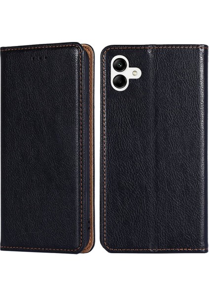 Samsung Galaxy A04 4g (164.4 x 76.3 x 9.1 Mm) Için Manyetik Otomatik Emici Telefon Örtüsü, Pu Deri Tam Koruma Telefon Kılıfı Flip Cüzdan Stand-Black (Yurt Dışından)