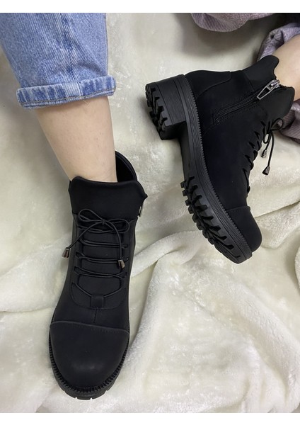 Çiğdem Lastik Bağlı Kadın Bot - Siyah - 38 - ST01183-SİYAH-38 modelleri