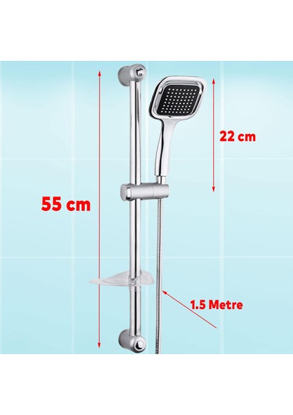 Duş Seti Sürgülü Banyo Duş Başlığı Seti Fiskiyesi Telefonu Kare Başlık Metal Hortum modelleri