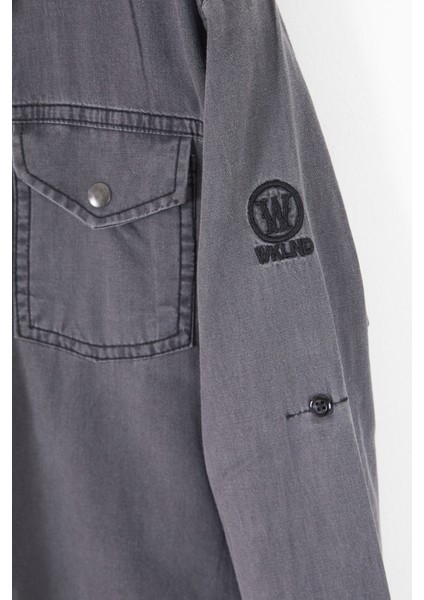 Füme Yazı Baskılı Jean Gömlekli T-Shirt Erkek Çocuk 2li Takım 17569 fırsatları