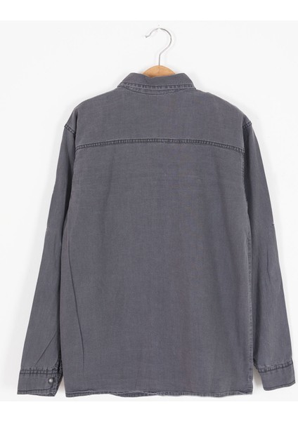 Füme Yazı Baskılı Jean Gömlekli T-Shirt Erkek Çocuk 2li Takım 17569 indirimleri