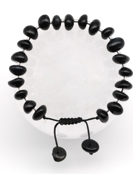 Kaplan Gözü Doğal Taş Makrome Örme Bileklik Şekilsiz Kesim