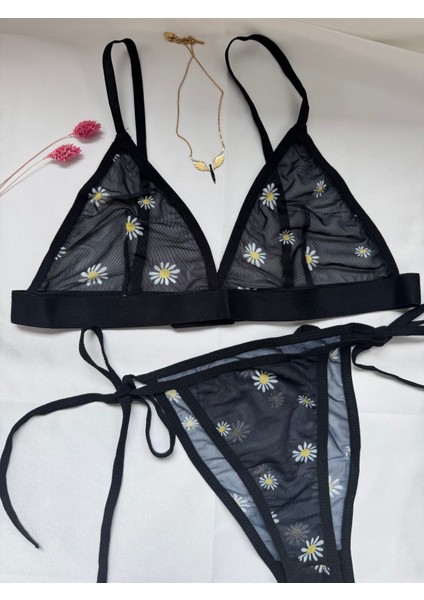 Style Papatya Desenli Bralet Takımı