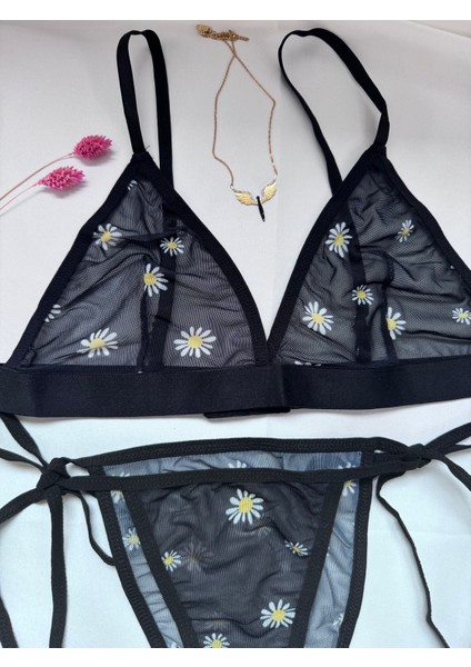 Style Papatya Desenli Bralet Takımı