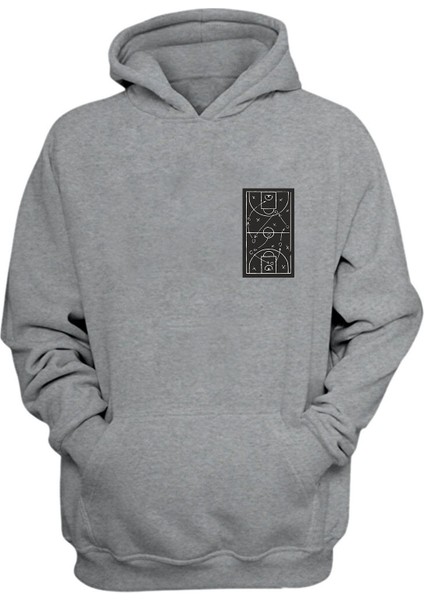 Unisex Saha Grafik Taktik Baskılı Gri Normal Kalıp Şardonlu Kalın Sweatshirt