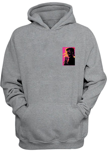 Unisex Tyler Durden Fıght Club Baskılı Gri Normal Kalıp Şardonlu Kalın Sweatshirt