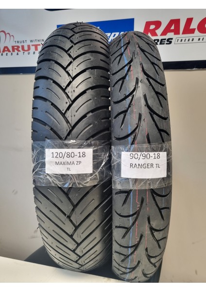 Maruti Tyres 120/80-18 ve 90/90-18 Motosiklet Lastik Takımı Tl (Tubeless - Dubleks) Maximaranger