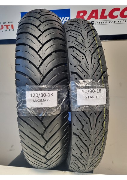 Maruti Tyres 90/90-18 ve 120/80-18 Motosiklet Lastik Takımı Tl (Tubeless - Dubleks) Maximastar