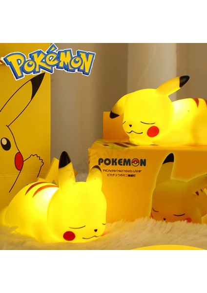 Pokemon Sevimli Anime Pikachu LED Gece Lambası Çocuk Yatak Odası Başucu Dekorasyon Oyuncaklar Hediye