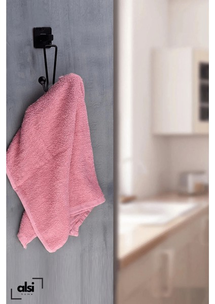 Yapışkanlı Siyah 2 Kancalı Askılık Banyo Mutfak Askısı Havluluk