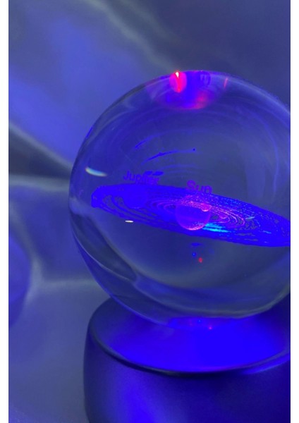 3D LED Işık Cam Küre Çok Işıklı Pilli Samanyolu Güneş Sistemi
