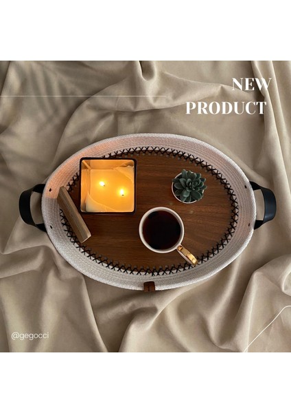 Krem Oval Dekoratif 3'lü Sepet Set | Takılık |şık Tepsi | Banyo Organizeri