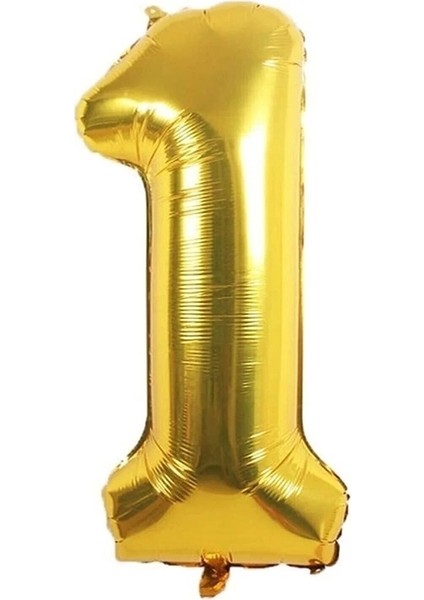 Papatya Süs Evi Folyo Balon 1 Rakamı Helyum Balon 76 cm Krom Gold  ( 1-2-3-4-5-6-7-8-9 ) Rakamları Mevcut Belirtiniz