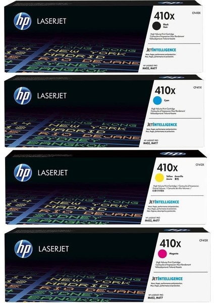 Hp 410X Orjinal Toner 4'lü Set CF410X-CF411X-CF412X-CF413X M452DN