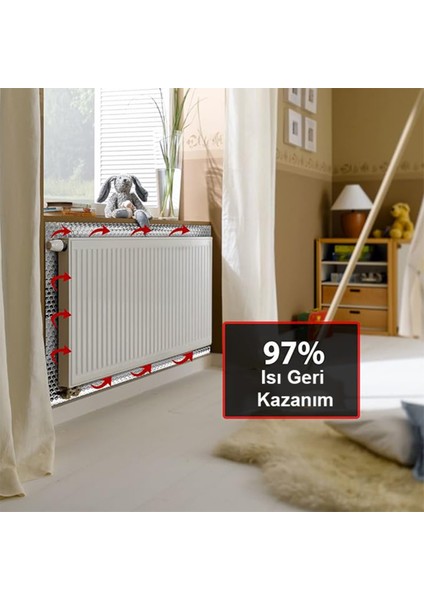 3 Adet Yapışkanlı Isı Yalıtım Levhası 3 mm Petek Arkası Radyatör Kalorifer Arkalığı Izolasyon Plaka