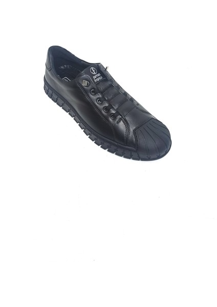Siyah Deri Erkek Sneaker Ayakkabı