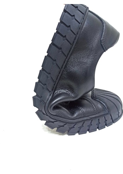 Siyah Deri Erkek Sneaker Ayakkabı