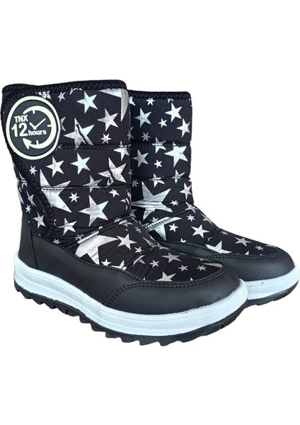 Dayanıklı, Su Geçirmez, Ortopedik, Cırtlı, Çocuk Kar Botu Ayakkabı SİYAH - BEYAZ fiyatları