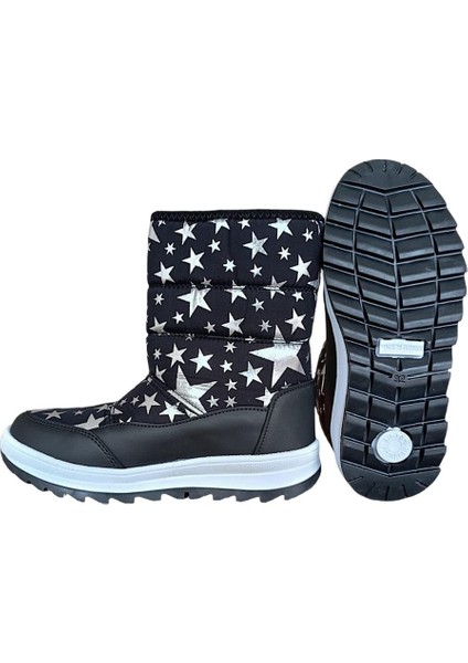 Dayanıklı, Su Geçirmez, Ortopedik, Cırtlı, Çocuk Kar Botu Ayakkabı SİYAH - BEYAZ modelleri