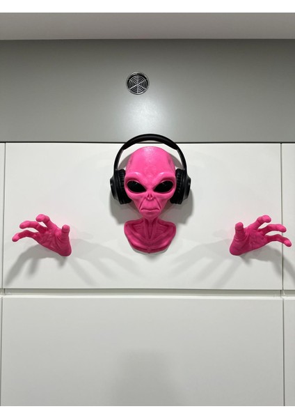 KemX3D Alien Uzaylı Duvar Dekorasyonu Veya Kulaklık Tutucu